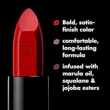 e.l.f. O Face Satin Lipstick, Vegan Nourishing Formula