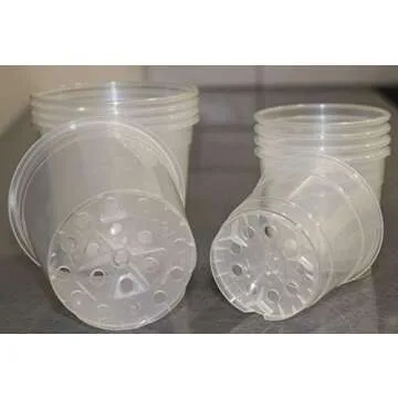 10 Pack Clear Orchid Pots Set w/Holes Clear Plastic Baskets w/Great Aerification and Drainage 5 Items 6" and 5 Items 4,5" Two Sizes of Orchid Planter