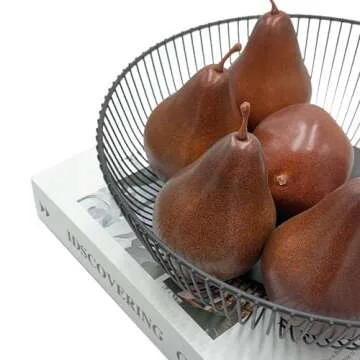 WJboand 6PCS Fake Brown Pear Artificial Lifelike Fake Fruits Decorative Kitchen Party Home Ornament House Table Faux Fruit Centerpieces Sketch Photography Prop