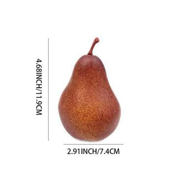 WJboand 6PCS Fake Brown Pear Artificial Lifelike Fake Fruits Decorative Kitchen Party Home Ornament House Table Faux Fruit Centerpieces Sketch Photography Prop