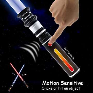 3 Packs 3 Colors Light Sabers with FX Sound (Motion Sensors) for Kids, Expandable Handle Light up Sword for Halloween Xmas Boys Children's Day Dress Up Parties Costum Galaxy War Fighters and Warriors