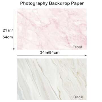 Flat Lay Marble Backdrops Set 3pcs 34x21inches/54x84cm Food Photography Photoshoot Background Double Sided Marble for Photo Studio Jewelry Tabletop Blogger Pictures Props, 6 Patterns