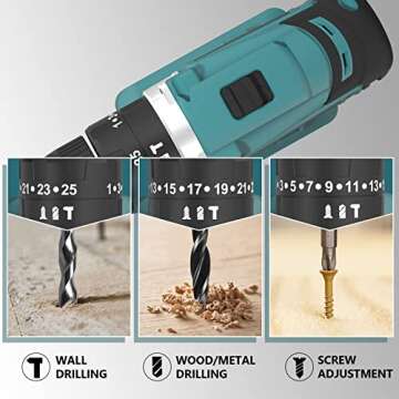 Versatile OMMO Cordless Drill - 21V Power Tool