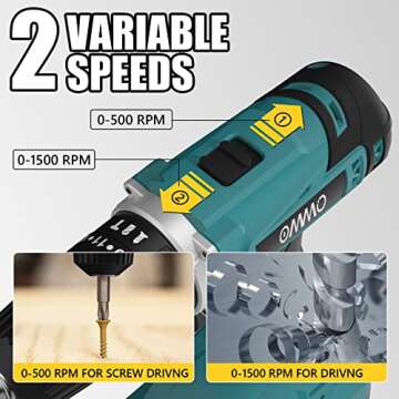 Versatile OMMO Cordless Drill - 21V Power Tool