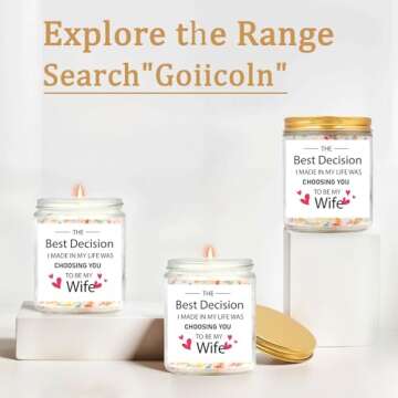Goiicoln Gifts for Wife, Lavender Scented Candle Gifts, Romantic Gifts for Her, Anniversay Christmas Birthday Valentine Gifts for Wife, Best Decision of Choosing You to Be My Wife