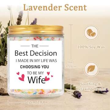 Goiicoln Gifts for Wife, Lavender Scented Candle Gifts, Romantic Gifts for Her, Anniversay Christmas Birthday Valentine Gifts for Wife, Best Decision of Choosing You to Be My Wife