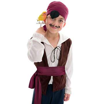 URATOT 4 Pieces Wine Red Pirate Costume Medieval Renaissance Pirate Bandana and Large Sash Costume Waist Sash Belt Accessory