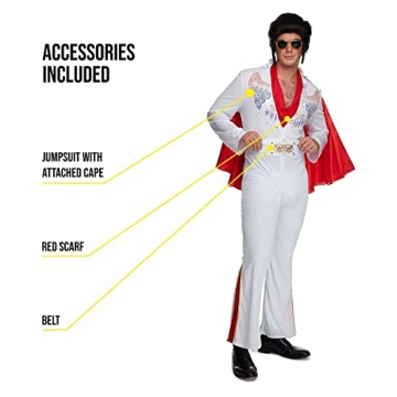 Morph Vegas Rockstar Costume for Men Disco Elvis