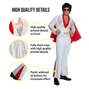 Morph Vegas Rockstar Costume for Men Disco Elvis