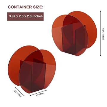 DaizySight Amber Acrylic Vase for Modern Funky Decor, Unique Plastic Round Decorative Flowers Vase for Bedroom, Living Room Table - Brown, Round Shape