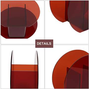 DaizySight Amber Acrylic Vase for Modern Funky Decor, Unique Plastic Round Decorative Flowers Vase for Bedroom, Living Room Table - Brown, Round Shape