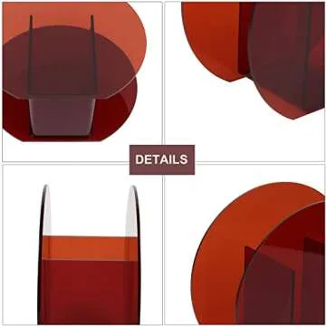 DaizySight Amber Acrylic Vase for Modern Funky Decor, Unique Plastic Round Decorative Flowers Vase for Bedroom, Living Room Table - Brown, Round Shape