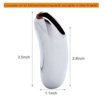 Lucklybestseller Heavy Curved Lighter Case Cover Holder Sleeve Pouches Metal Ergonomic Design for BI...