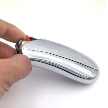 Lucklybestseller Heavy Curved Lighter Case Cover Holder Sleeve Pouches Metal Ergonomic Design for BIC Full Size Lighter J6