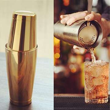 BarSoul Gold Boston Cocktail Shaker Set for All Bartenders