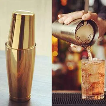 BarSoul Gold Boston Cocktail Shaker Set for All Bartenders