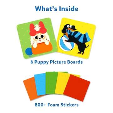 Skillmatics Art Activity - Fun with Foam Puppies, No Mess Felt Sticker Art for Kids, 3D Foam Stickers, DIY Craft Kits, Gifts for Boys & Girls Ages 3, 4, 5, 6, 7