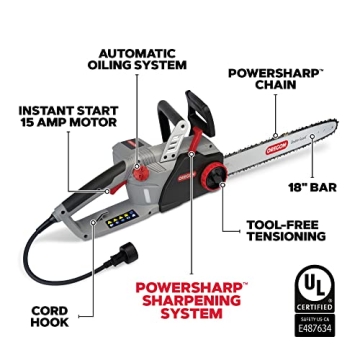 Oregon CS1500 Self-Sharpening 18-Inch Electric Chainsaw