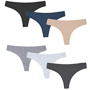ELACUCOS Women's Breathable Thongs - 6 Pack for Comfort