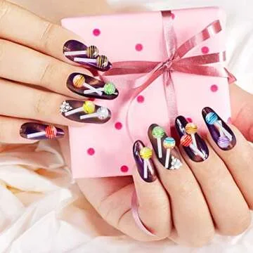 Cute PAGOW Lollipop Nail Art Charms for Creative Fun