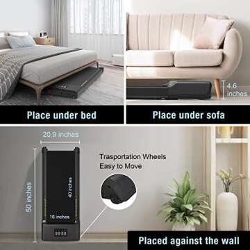 SupeRun Walking Pad, Under Desk Treadmill, 3 in 1 Portable Treadmill with Remote Control LED Display, 2.5 HP Quiet Walking Jogging Machine for Office Home Use, 300 Lbs Capacity