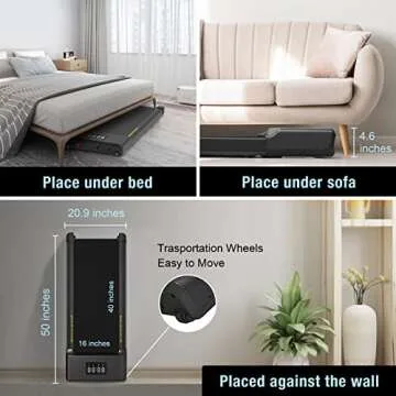 SupeRun Walking Pad, Under Desk Treadmill, 3 in 1 Portable Treadmill with Remote Control LED Display, 2.5 HP Quiet Walking Jogging Machine for Office Home Use, 300 Lbs Capacity