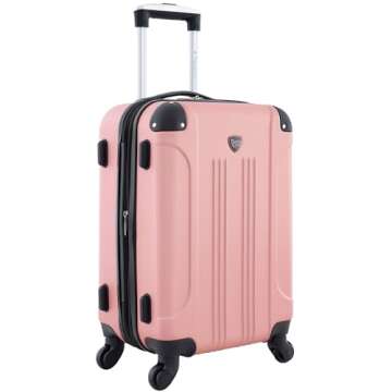 Travelers Club Chicago Hardside Expandable Spinner Luggage, Rose Gold, 20" Carry-On