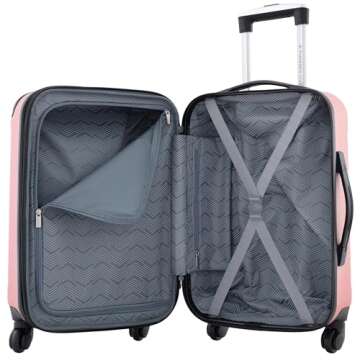 Travelers Club Chicago Hardside Expandable Spinner Luggage, Rose Gold, 20" Carry-On