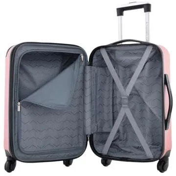 Travelers Club Chicago Hardside Expandable Spinner Luggage, Rose Gold, 20" Carry-On