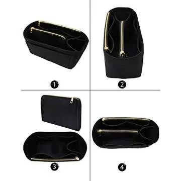 LEXSION Purse Organizer,Felt Bag Organizer Insert Purse Organizer For Neverful,Tote,Handbag,Shaper 8023 Black M