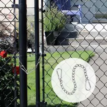 Gate Chain for Outdoor Fence with Carabiner Stainless Steel Chain Link Gate Lock for Horse Goat Dog Pet Cages Stall Supplies Wooden Fence Yard Barn