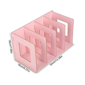 Antilog Desktop Bookshelf Wooden DIY Desktop Bookshelf Rack Books DVD Storage Magazine Holder for Students Kids Adult()