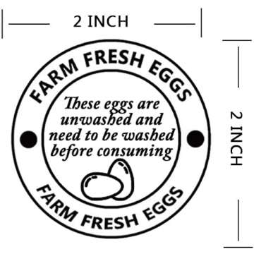 2 Inch Farm Fresh Eggs Carton Labels Farm Fresh Egg Unwashed Stickers Egg Handling Labels Self Adhes...