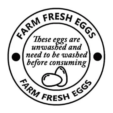 2 Inch Farm Fresh Eggs Carton Labels Farm Fresh Egg Unwashed Stickers Egg Handling Labels Self Adhesive Egg Packaging Stickers for Chicken,Quail,Egg Packaging Stickers,500 Pcs Per Pack