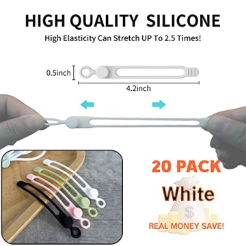 UMUST Silicone Cable Ties Reusable Cord Organizer