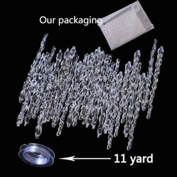 25 pcs icicles Ornament Set - ToBeIT Christmas Decoration Acrylic Clear icicles Set (25pcs icicles Ornament)