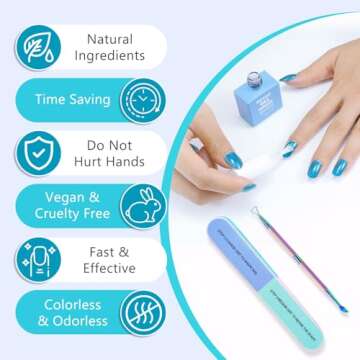 ATOANY Gel Nail Polish Remover 0.5 Fl Oz with Nail File & Nail Polish Scraper, Professional Gel Poli...