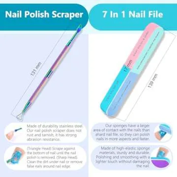 ATOANY Gel Nail Polish Remover 0.5 Fl Oz with Nail File & Nail Polish Scraper, Professional Gel Polish Remover for Nails, Easily & Quickly Remove Nail Polish in 3-5 Minutes, Doesn't Hurt Nails