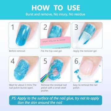 ATOANY Gel Nail Polish Remover 0.5 Fl Oz with Nail File & Nail Polish Scraper, Professional Gel Polish Remover for Nails, Easily & Quickly Remove Nail Polish in 3-5 Minutes, Doesn't Hurt Nails