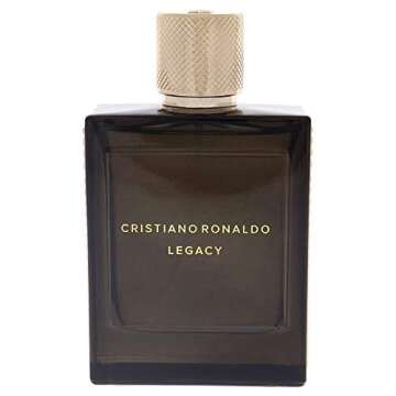 CR7 Legacy Men EDT Spray, Woody Aromatic Fragrance Cologne with Blend of Lavender, Bergamot, Rosemary, Patchouli and Apple, 3.4 Fl Oz