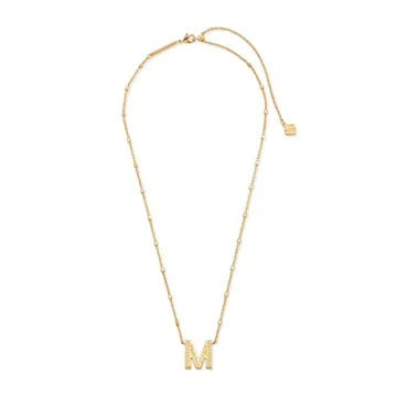 Kendra Scott Letter M Pendant Necklace, Elegant Gold Jewelry