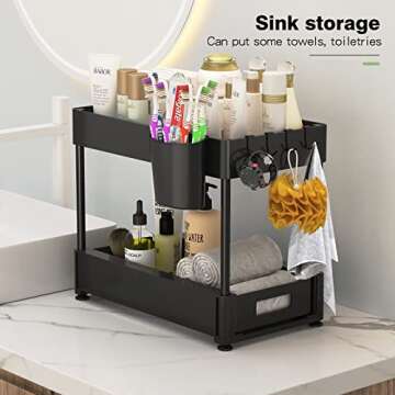 ZOMILB Under Sink Organizer 2 Pack for Home Storage Solutions