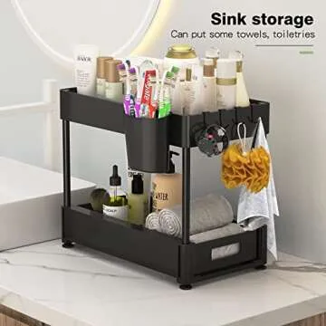 ZOMILB Under Sink Organizer 2 Pack for Home Storage Solutions