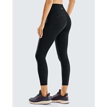 CRZ YOGA Women's Naked Feeling Workout Capris Leggings - High Waisted Gym Tummy Control Yoga Pants w...