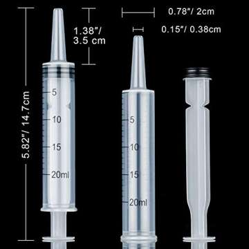 10 Pack Plastic Syringe Liquid Measuring Syringes Without Needle for Epoxy Resin, Craft, Scientific ...