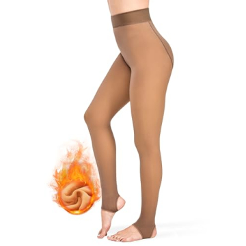 KBVOT Fleece Lined Thermal Tights - Women’s Stylish Winter Leggings (XS-2XL)