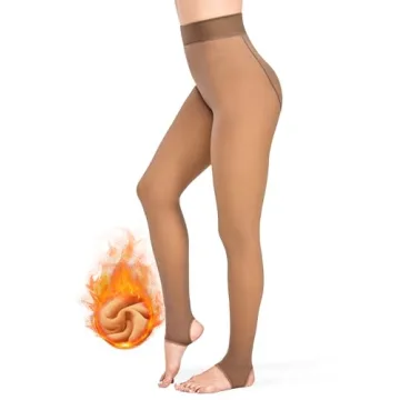 KBVOT Fleece Lined Thermal Tights - Women’s Stylish Winter Leggings (XS-2XL)