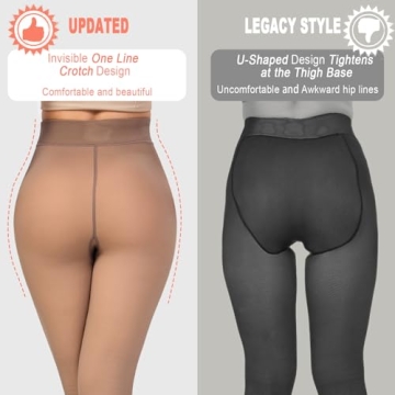 KBVOT Fleece Lined Tights for Women - Thermal & Stylish