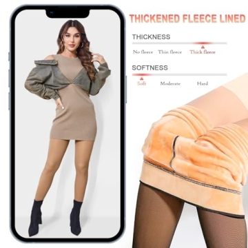 KBVOT Fleece Lined Tights for Women - Thermal & Stylish