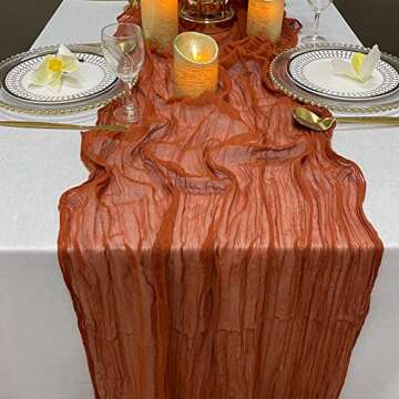 EHLDekol 14ft Cheesecloth Gauze Table Runner - Perfect for Weddings
